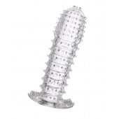 Гелевая прозрачная насадка c шипами - 12 см. - Toyfa Basic - во Владивостоке купить с доставкой