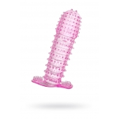 Гелевая розовая насадка с шипами - 12 см. - Toyfa Basic - во Владивостоке купить с доставкой