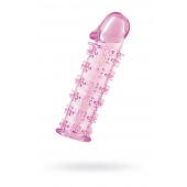 Гелевая розовая насадка на фаллос с шипами - 12 см. - Toyfa Basic - во Владивостоке купить с доставкой