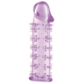 Гелевая фиолетовая насадка на фаллос с шипами - 12 см. - Toyfa Basic - во Владивостоке купить с доставкой