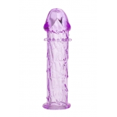 Гладкая фиолетовая насадка с усиками под головкой - 12,5 см. - Toyfa Basic - во Владивостоке купить с доставкой