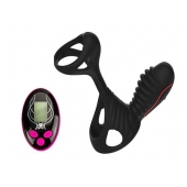 Чёрная насадка на фаллос Gladiator + LRS  с трехкнопочным пультом управления - Adrien Lastic - во Владивостоке купить с доставкой