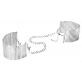 Серебристые наручники-браслеты Desir Metallique Handcuffs - Bijoux Indiscrets - купить с доставкой во Владивостоке