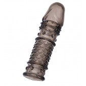 Дымчатая закрытая насадка ToyFa XLover с чешуйками и пупырышками - 13,5 см. - ToyFa - во Владивостоке купить с доставкой