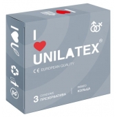 Презервативы с рёбрами Unilatex Ribbed - 3 шт. - Unilatex - купить с доставкой во Владивостоке