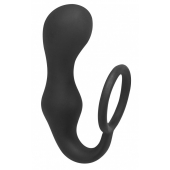 Чёрное эрекционное кольцо с анальной пробкой Double Pleasure Anal Plug - Lola Games - во Владивостоке купить с доставкой