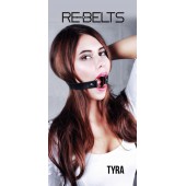 Чёрный кожаный чокер-кляп Tyra Black - Rebelts - купить с доставкой во Владивостоке
