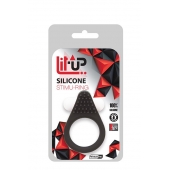 Чёрное эрекционное кольцо LIT-UP SILICONE STIMU RING 1 BLACK - Dream Toys - во Владивостоке купить с доставкой