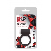 Чёрное эрекционное виброкольцо LIT-UP SILICONE STIMU RING 3 BLACK - Dream Toys - во Владивостоке купить с доставкой