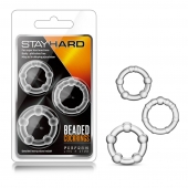 Набор из 3 прозрачных эрекционных колец Stay Hard Beaded Cockrings - Blush Novelties - во Владивостоке купить с доставкой