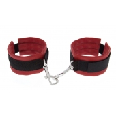 Красно-чёрные полиуретановые наручники Luxurious Handcuffs - Blush Novelties - купить с доставкой во Владивостоке