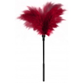 Пластиковая метелочка с красными пёрышками Small Feather Tickler - 32 см. - Blush Novelties - купить с доставкой во Владивостоке