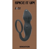 Серое эрекционное кольцо Sensation с анальным стимулятором - Lola Games - во Владивостоке купить с доставкой