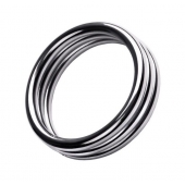 Металлическое эрекционное кольцо с рёбрышками размера L - ToyFa - во Владивостоке купить с доставкой