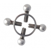 Серебристые зажимы для сосков на винтах - ToyFa - купить с доставкой во Владивостоке