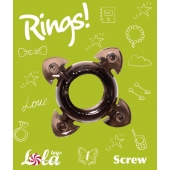 Чёрное эрекционное кольцо Rings Screw - Lola Games - во Владивостоке купить с доставкой