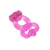 Розовое эрекционное кольцо Rings Treadle с подхватом - Lola Games - во Владивостоке купить с доставкой