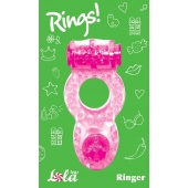 Розовое эрекционное кольцо с вибрацией Rings Ringer - Lola Games - во Владивостоке купить с доставкой