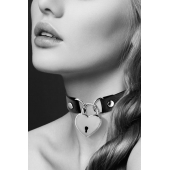 Черный чокер с замком в форме сердца - Bijoux Pour Toi - купить с доставкой во Владивостоке
