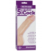 Насадка-реалистик для трусиков Vac-U-Lock 5  Realistic - 12,7 см. - Doc Johnson - купить с доставкой во Владивостоке