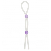 Прозрачное эрекционное кольцо-лассо SILICONE LASSO COCK RING DUAL BEADS - NMC - во Владивостоке купить с доставкой