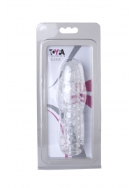 Прозрачная, закрытая насадка с шипами и точками - 13,5 см. - Toyfa Basic - во Владивостоке купить с доставкой