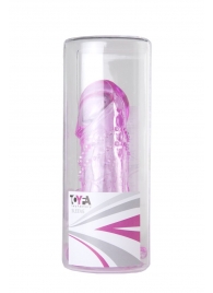 Розовая гелевая насадка с отростком для клиторальной стимуляции - 13 см. - Toyfa Basic - во Владивостоке купить с доставкой