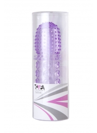 Насадка гелевая фиолетовая с точками, шипами и наплывами - 13,5 см. - Toyfa Basic - во Владивостоке купить с доставкой