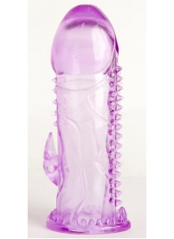 Фиолетовая гелевая насадка с шипами - 13 см. - Toyfa Basic - во Владивостоке купить с доставкой