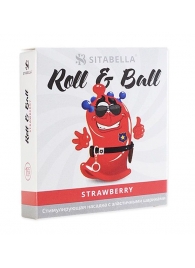 Стимулирующий презерватив-насадка Roll   Ball Strawberry - Sitabella - купить с доставкой во Владивостоке