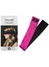 Черно-розовая атласная повязка на глаза Satin Sash - Adrien Lastic - купить с доставкой во Владивостоке