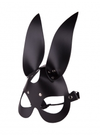 Чёрная кожаная маска с длинными ушками - Sitabella - купить с доставкой во Владивостоке