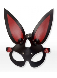 Черно-красная кожаная маска с длинными ушками - Sitabella - купить с доставкой во Владивостоке