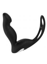 Черный вибромассажер простаты P-PLEASER W ERECTION ENHANCE - Dream Toys - во Владивостоке купить с доставкой