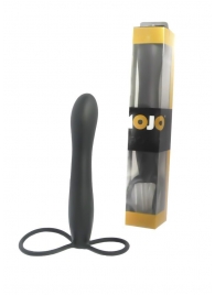 Черная насадка на пенис для двойной стимуляции Mojo BlackJack - 15 см. - Seven Creations - во Владивостоке купить с доставкой
