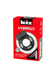 Чёрное эрекционное виброкольцо Luxe VIBRO  Африканский Эль Дьябло  + презерватив - Luxe - во Владивостоке купить с доставкой
