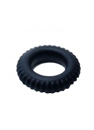 Черное силиконовое эрекционное кольцо-шина Sex Expert - Sex Expert - во Владивостоке купить с доставкой