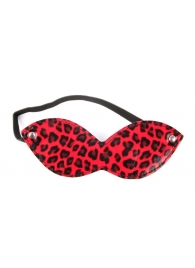 Красная маска на резиночке с леопардовыми пятнышками - Notabu - купить с доставкой во Владивостоке