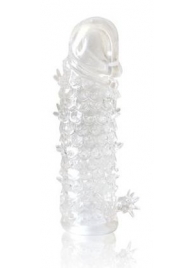 Закрытая прозрачная рельефная насадка Crystal sleeve - 13 см. - Erowoman-Eroman - во Владивостоке купить с доставкой