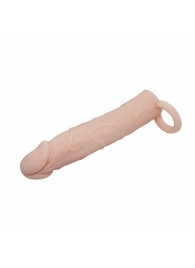 Насадка на пенис с кольцом для мошонки - 18 см. - Sex Expert - во Владивостоке купить с доставкой
