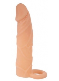 Насадка на пенис с кольцом для мошонки - 17,4 см. - Sex Expert - во Владивостоке купить с доставкой