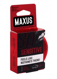 Ультратонкие презервативы в железном кейсе MAXUS Sensitive - 3 шт. - Maxus - купить с доставкой во Владивостоке