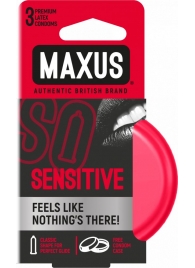 Ультратонкие презервативы в железном кейсе MAXUS Sensitive - 3 шт. - Maxus - купить с доставкой во Владивостоке