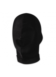 Черная эластичная маска на голову с прорезью для рта - Lux Fetish - купить с доставкой во Владивостоке