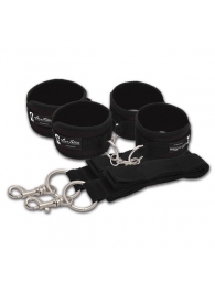 Две пары черных наручников, крепящиеся к матрасу - Lux Fetish - купить с доставкой во Владивостоке