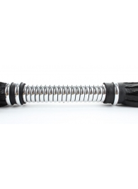 Черная плеть с серебристой ручкой - 44 см. - БДСМ Арсенал - купить с доставкой во Владивостоке