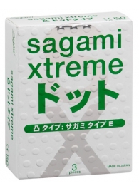 Презервативы Sagami Xtreme SUPER DOTS с точками - 3 шт. - Sagami - купить с доставкой во Владивостоке