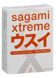 Ультратонкие презервативы Sagami Xtreme SUPERTHIN - 3 шт. - Sagami - купить с доставкой #SOTBIT_REGIONS_UF_V_REGION_NAME#