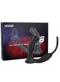 Черная анальная пробка NEXUS SIMUL8 с фиксацией на теле кольцами - Nexus Range - во Владивостоке купить с доставкой