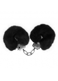 Черные меховые наручники Love с ключиками - Baile - купить с доставкой во Владивостоке
